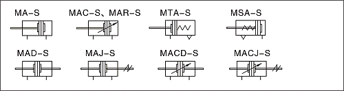 MA,MAC Series Cylinder Symbol 